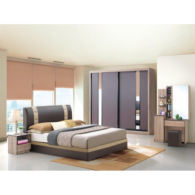 Verone Bedroom Set 150x190 cm Brown PB