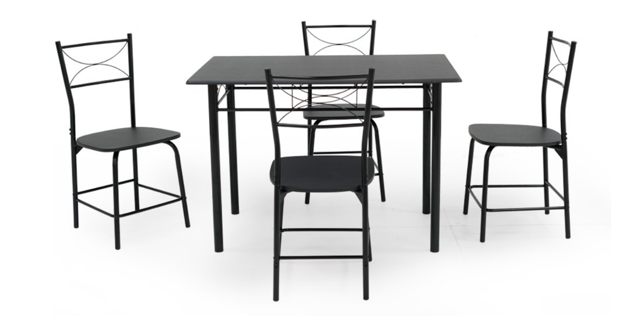 Barite Table and 4 Chairs Metal