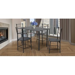 Barite Table and 4 Chairs Metal