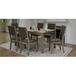 Silver Table and 6 Chairs Rubberwood
