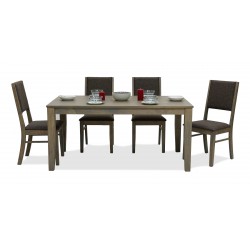 Silver Table and 6 Chairs Rubberwood