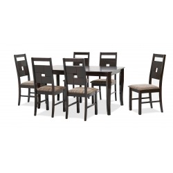 Salome Table and 6 Chairs Mocha Rubberwood