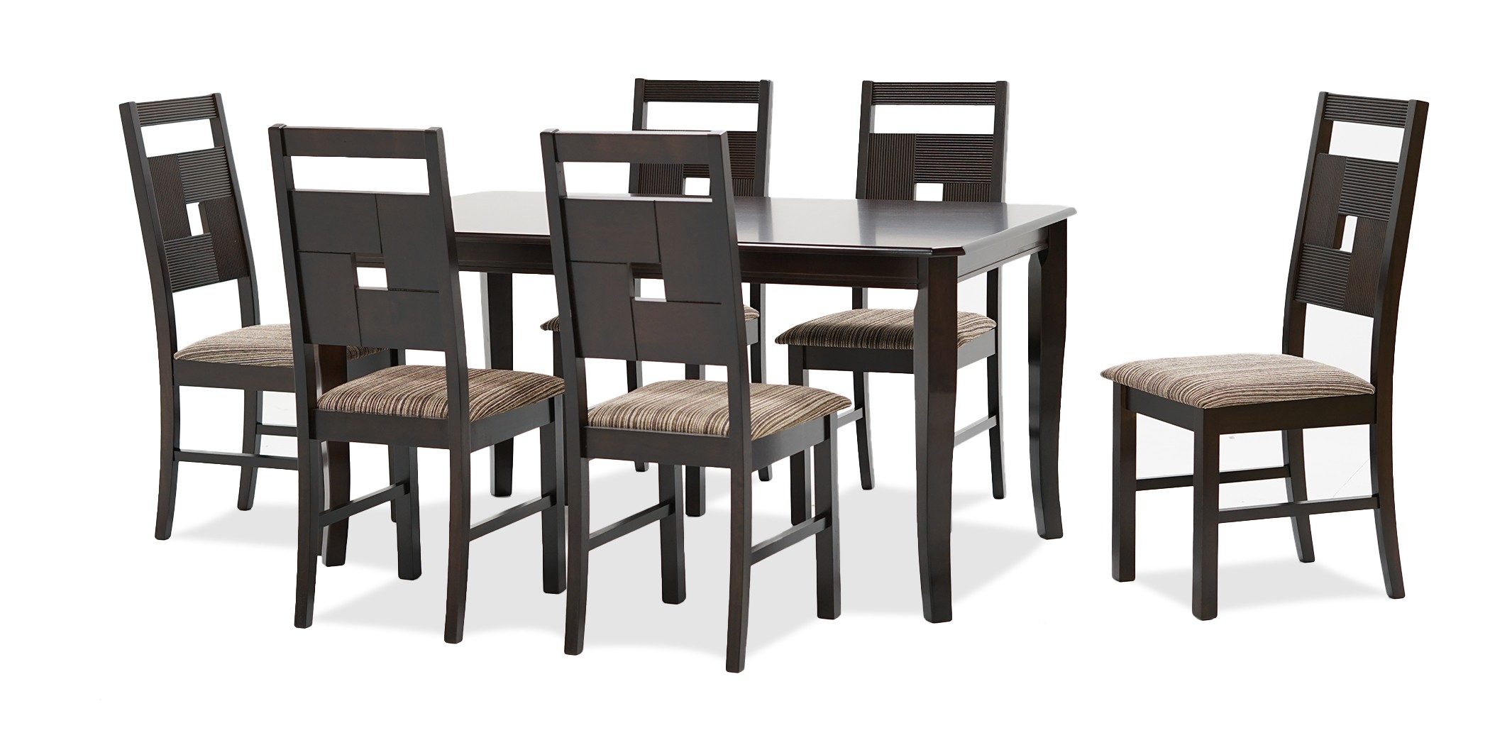 Salome Table and 6 Chairs Mocha Rubberwood