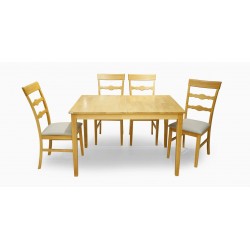 Clearwood Table and 6 Chairs N.Oak S.Rubberwood