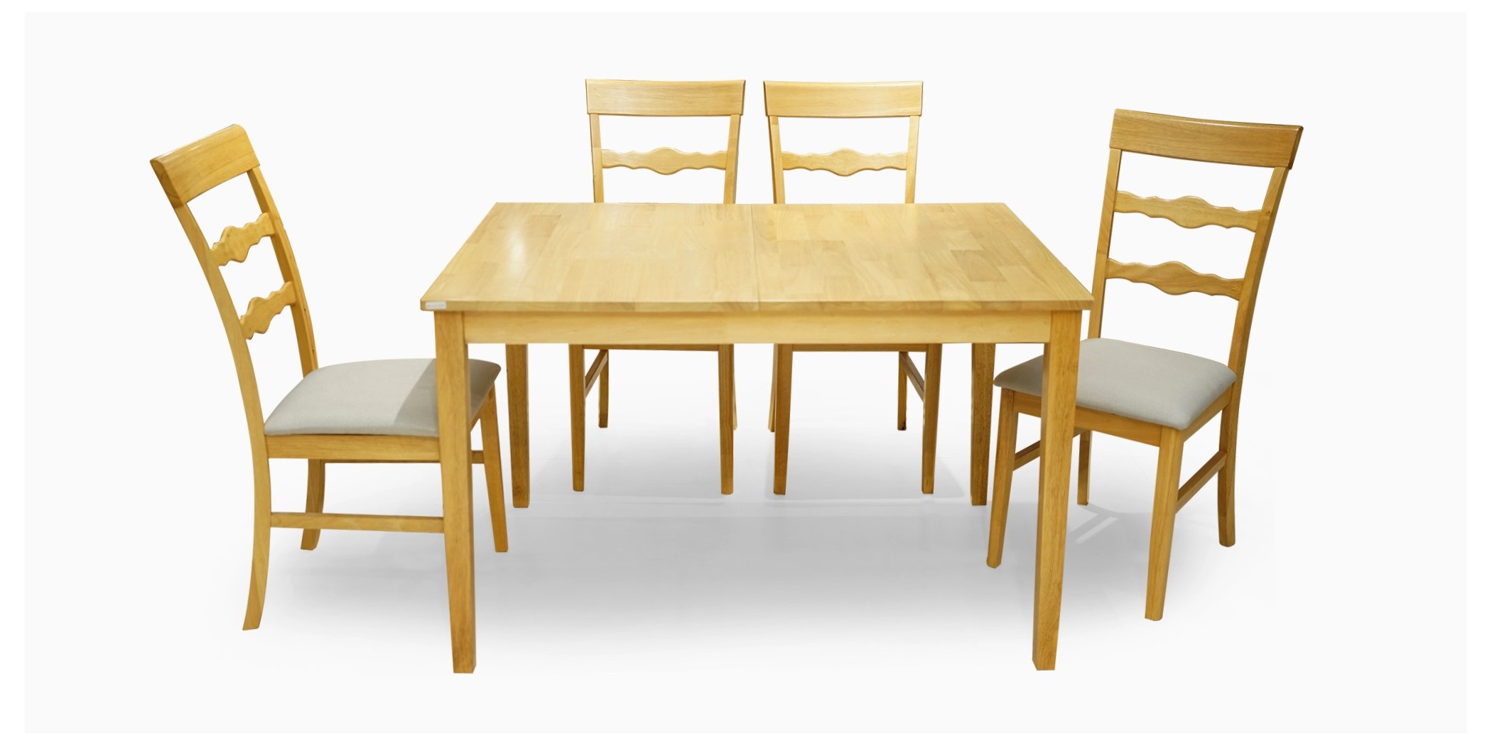 Clearwood Table and 6 Chairs N.Oak S.Rubberwood