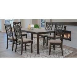 Ranger Table and 6 Chairs D.Walnut Rubberwood