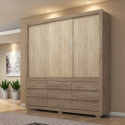 Detroit Wardrobe 3 Drs Walnut/Vanilla PB