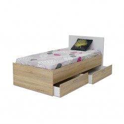 Plus Single Bed Frame 90x190 cm W/2 Drawers