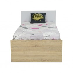 Plus Single Bed Frame 90x190 cm With 2 Drawers Sonoma/Diamond Whitecm W/2 Drawers