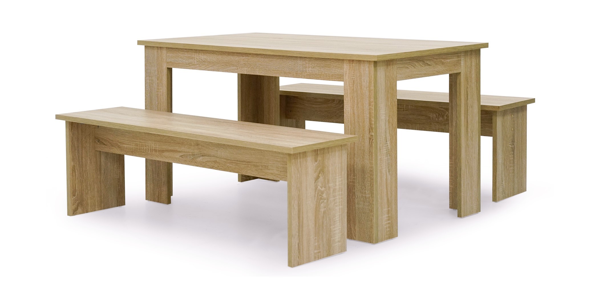 Munchen Table and 2 Benches Sonoma Oak Color