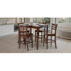 Lydon Table and 4 Chairs Rubberwood