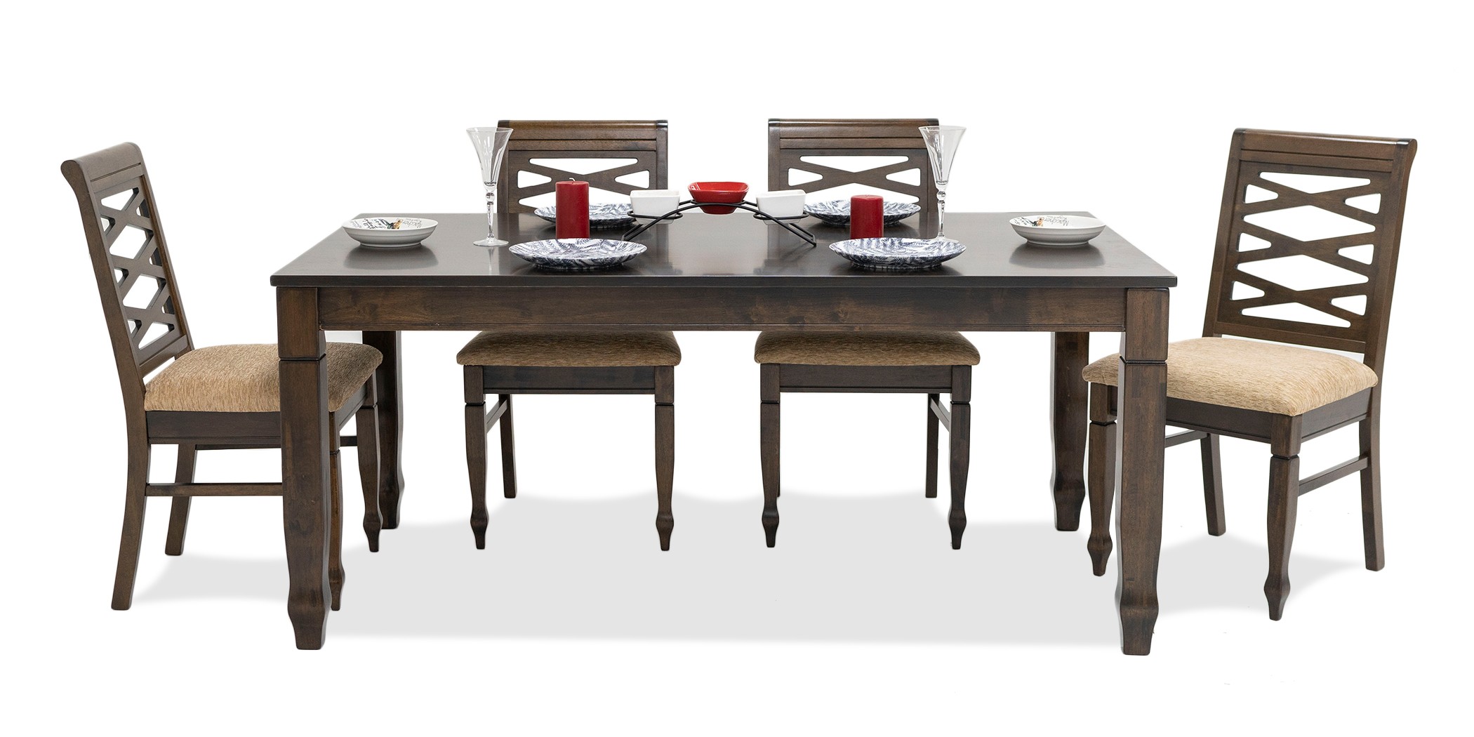 Nairobi Table and 6 Chairs Rubberwood