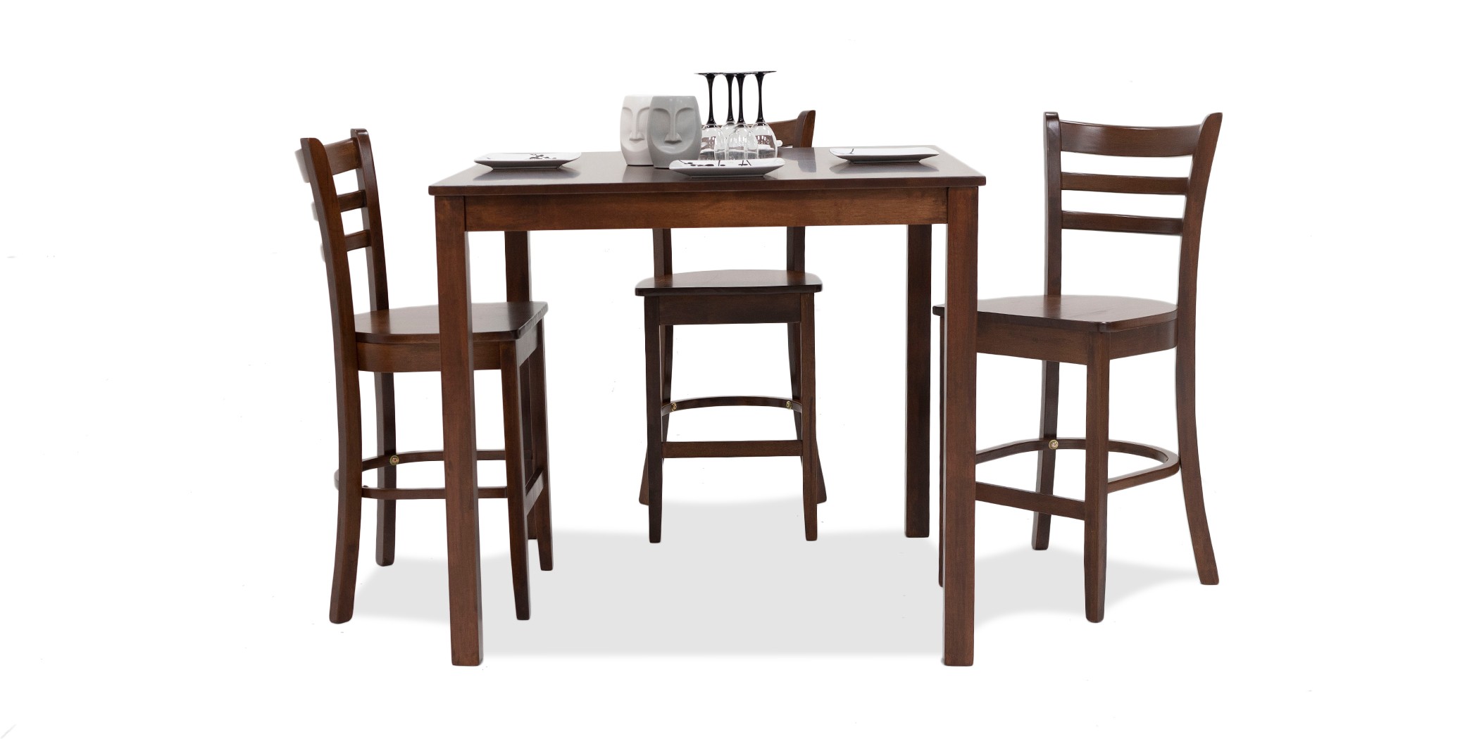 Lydon Table and 4 Chairs Rubberwood