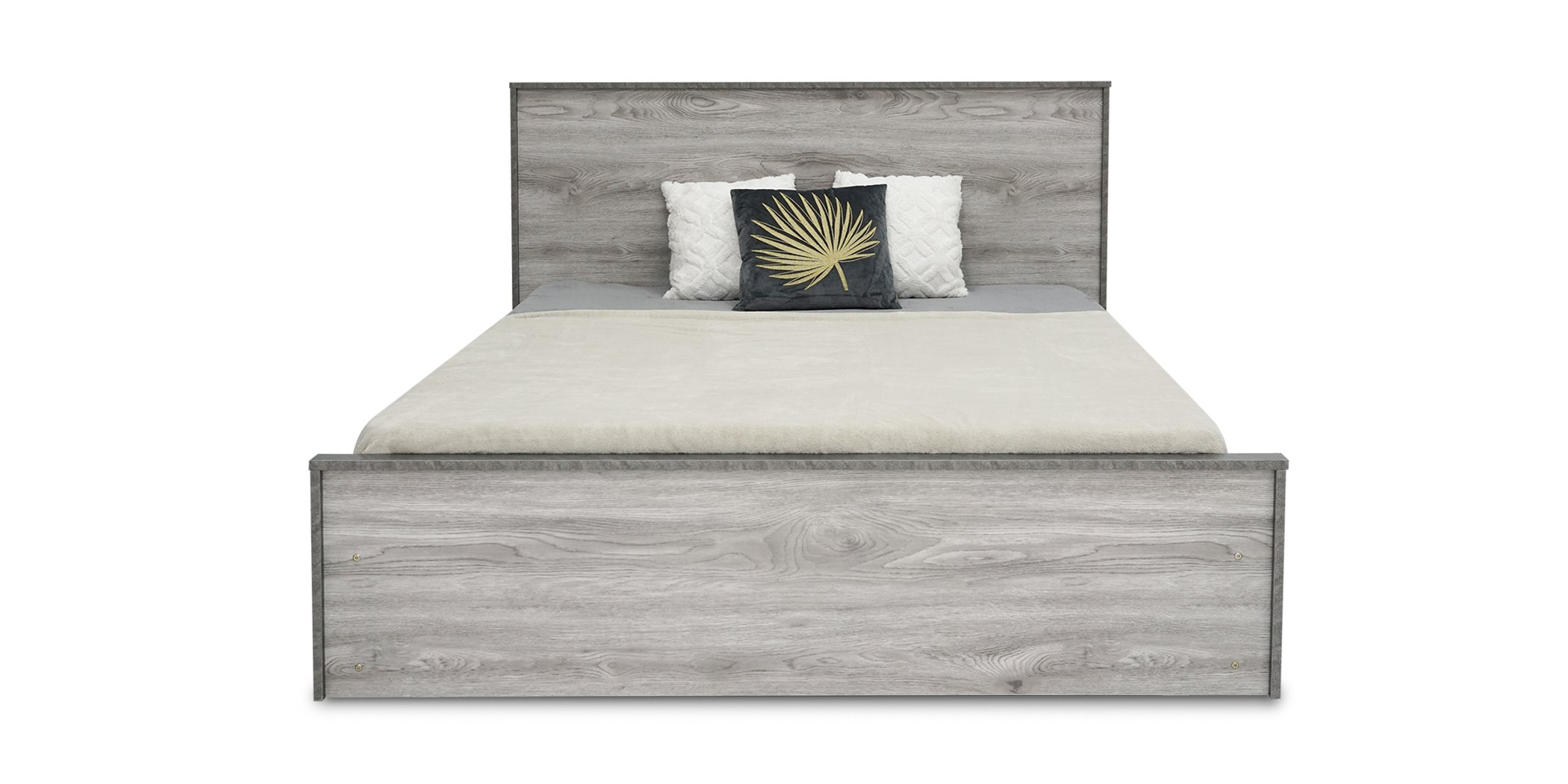 Kinzey Bed 150x190 MDF Grey Mistral & Stone