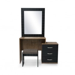 Vecelo Dressing Table+Pouf Opera Walnut & Black