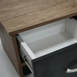 Vecelo Night Table Opera Walnut & Black