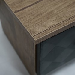 Vecelo Night Table Opera Walnut & Black