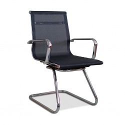 Linea Visitors Chair Chrome Mesh Fabric