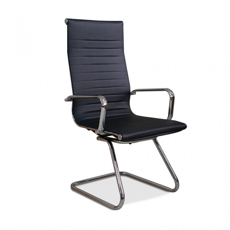 Aneta Visitors Chair Chrome Semi Leather