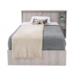 Azell Bed 3'6 ft with nightstand in MDF greyish Grey