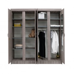 Colton Wardrobe 4 Doors MDF Grey