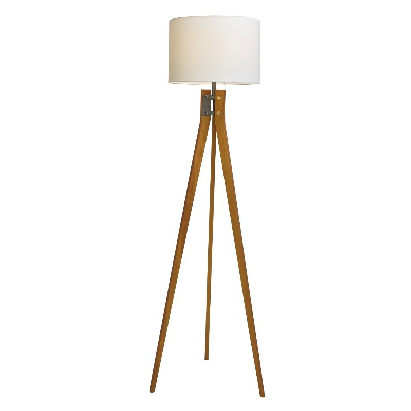 Floor Lamp Solid Wood Natural Wood Finish