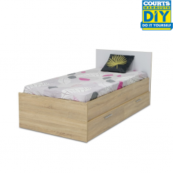 Plus Single Bed Frame 90x190 cm W/2 Drawers