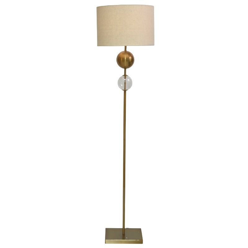 Floor Lamp Metal Antique Brass Finish