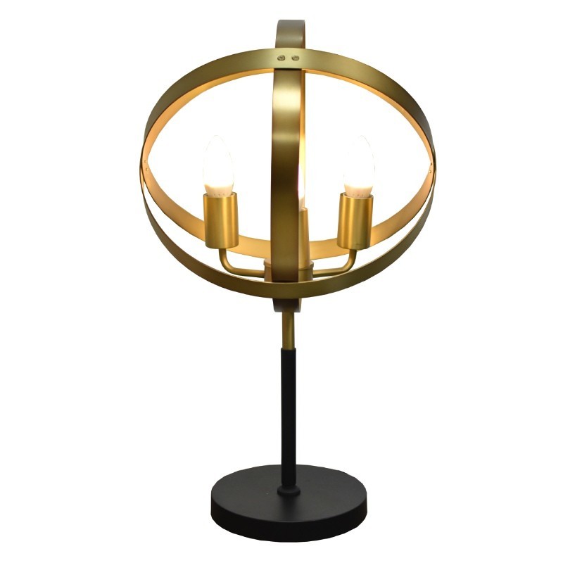 Table Lamp Metal Satin Brass+Black Finish