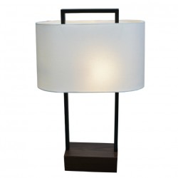 Table Lamp Metal Dark Wood Finish