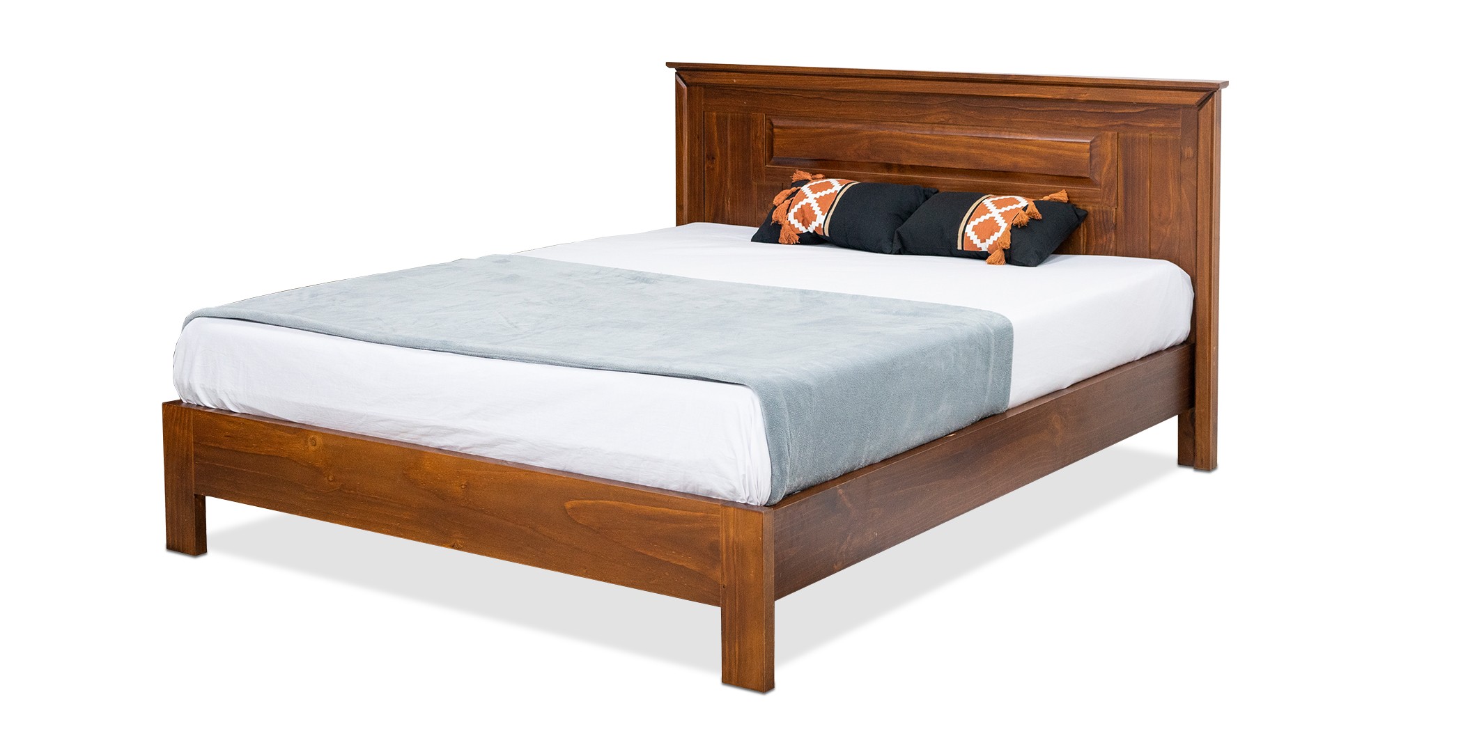 Samantha Pinewood Bed 150x190 cm Dark Oak Finish