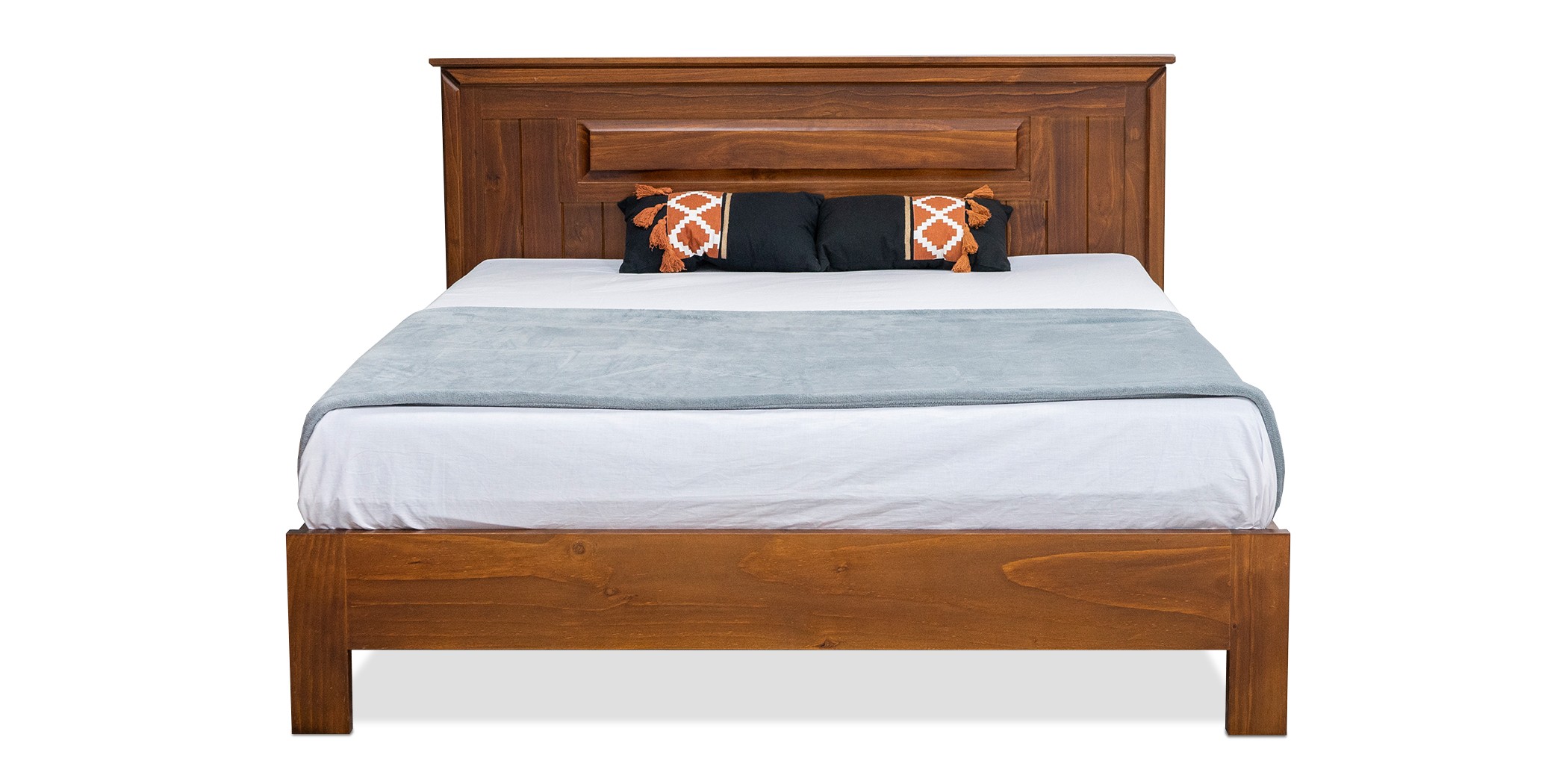 Samantha Pinewood Bed 150x190 cm Dark Oak Finish