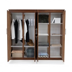 Samantha Wardrobe 4 Doors Pine Dark Oak