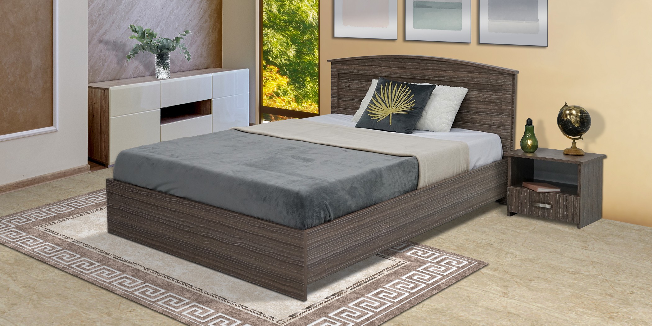 Swan Bed 140x190cm Zebra MDF Swan Bed 140x190cm Zebra MDF