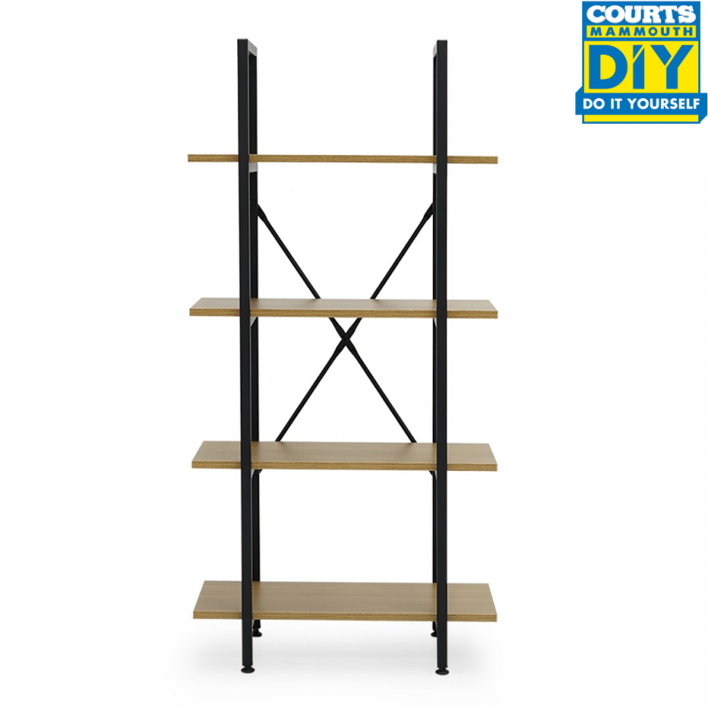 Greta Shelving Unit 4 Tiers Particle Board & Metal