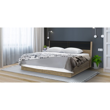 Torva Large Double Bed 150x190cm Summer Oak/D.Grey