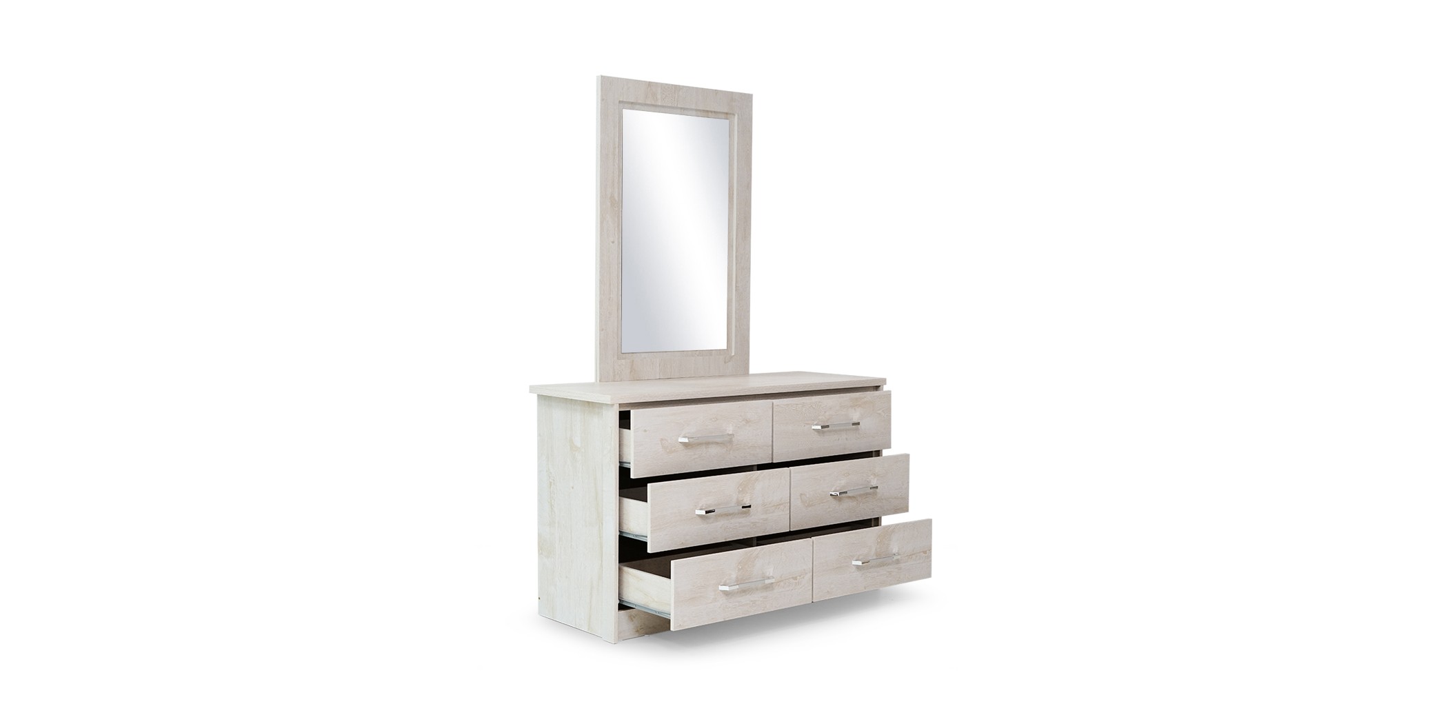 Athenas Bedroom Set 180x200 cm White Wash Maple