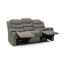 Tavana 3 Seater Reclining Sofa Grey Fabric