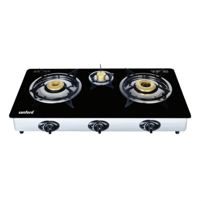 Sanford SAN346-SF5325GC 2YW Black Glass Triple Gas Stove Sanford SAN346-SF5325GC 2YW Black Glass Triple Gas Stove