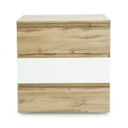 Image Chest of 3 Drawers Golden Oak/White Color