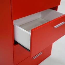 Medford Chest of 5 Drawers Red