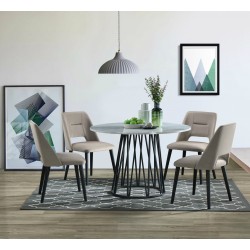 Alyson Table Round and 4 Chairs