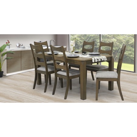 Titus Table and 6 Chairs Antique Nyatuh Rubberwood