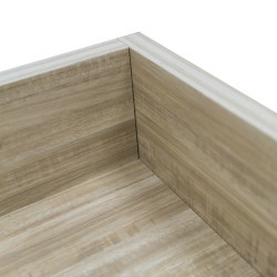 Basel Bed 150x190cm Brown & Deco White in Melamine MDF