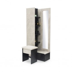 Royce Dressing Table with Pouf Greyash and Black Vein