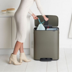 Brabantia 211546 2 x 30L Platinum Bo Pedal Bin 10YW "O"