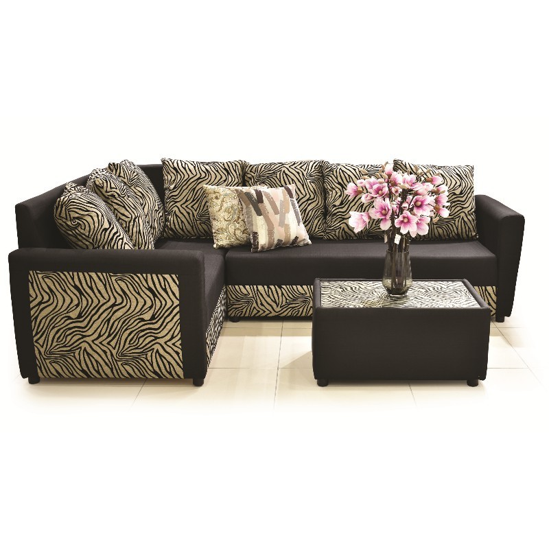 Tricia Corner Grey & Black + coffee table