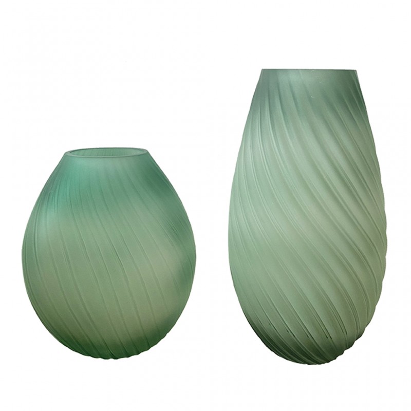 Set of 2 Vases Pray Green