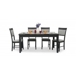 Caleb Table and 6 chairs Expresso Color Rubberwood