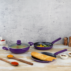 Wonderchef WON582 Purple 2YW Diana 4pcs Cookware Set - 63153425